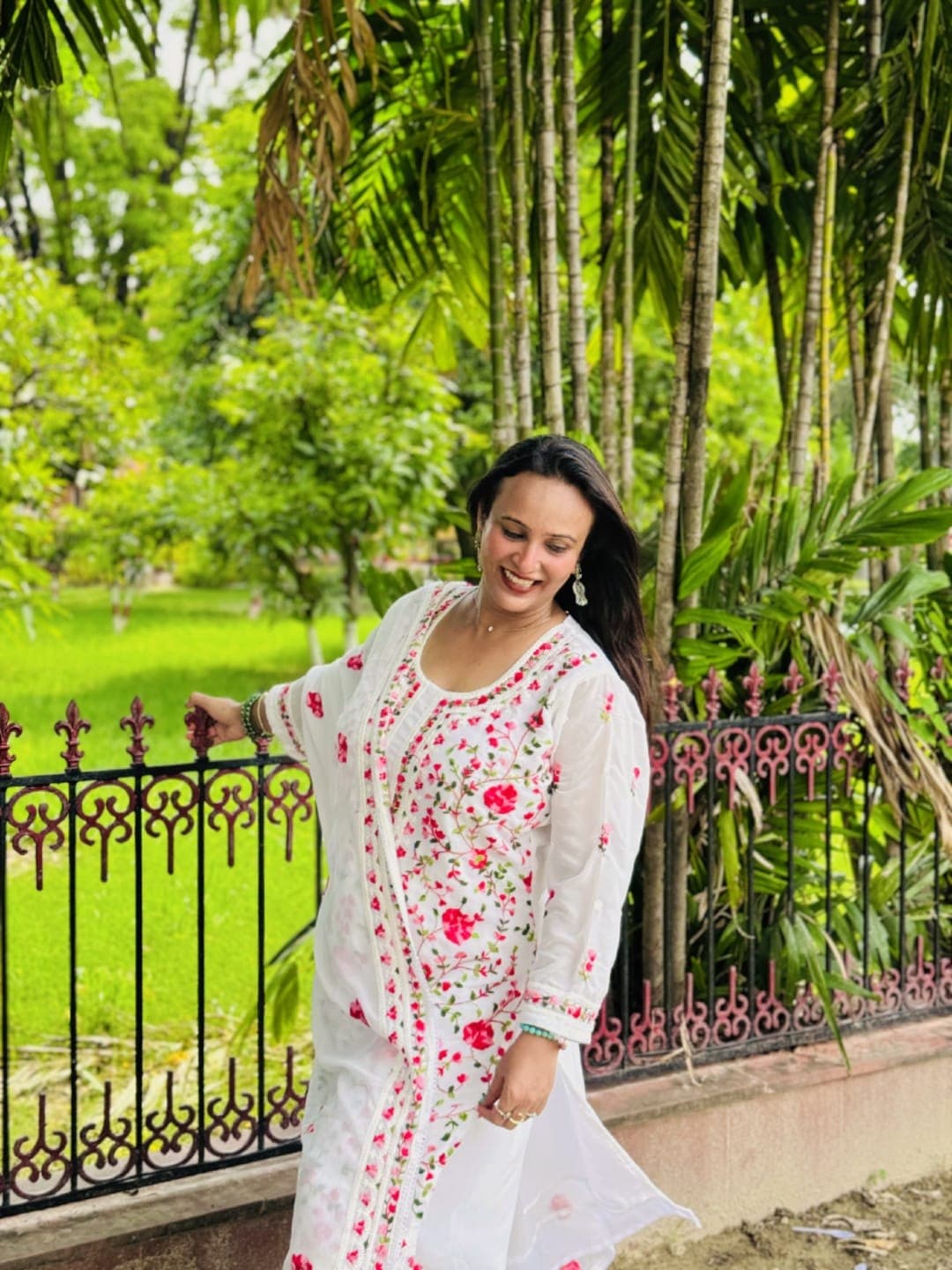 Pearl Blossom Embroidered Suit Set